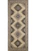 vintage beige and brown wool hand knotted Rug - HeadShot vintage beige and brown wool hand knotted Rug - HeadShot