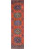 vintage red and orange wool hand knotted Rug - HeadShot vintage red and orange wool hand knotted Rug - HeadShot