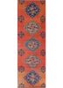 vintage red and orange wool hand knotted Rug - HeadShot vintage red and orange wool hand knotted Rug - HeadShot