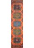 vintage red and orange wool hand knotted Rug - HeadShot
