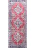 vintage red and orange wool hand knotted Rug - HeadShot