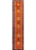 nuray red and orange wool hand knotted Rug - HeadShot