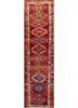 nuray red and orange wool hand knotted Rug - HeadShot