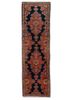 aalam blue wool hand knotted Rug - HeadShot
