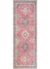 vintage pink and purple wool hand knotted Rug - HeadShot