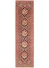 aalam pink and purple wool hand knotted Rug - HeadShot
