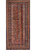 aalam red and orange wool hand knotted Rug - HeadShot