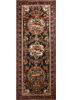 aalam blue wool hand knotted Rug - HeadShot