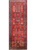 aalam red and orange wool hand knotted Rug - HeadShot