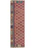 nayaab pink and purple wool flat weaves Rug - HeadShot