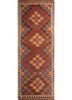 nayaab red and orange wool flat weaves Rug - HeadShot