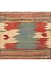 nayaab red and orange wool flat weaves Rug - HeadShot