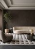 checkers ivory wool and viscose flat weavesRug - Rander checkers ivory wool and viscose flat weavesRug - Rander