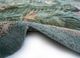 inde rose green wool and silk hand knotted Rug - Backing Shot
