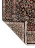 aurora blue wool and silk hand knotted Rug - Backing Shot