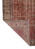 vintage red and orange wool hand knotted Rug - Backing Shot vintage red and orange wool hand knotted Rug - Backing Shot