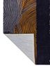 linear blue wool hand tufted Rug - Backing Shot linear blue wool hand tufted Rug - Backing Shot
