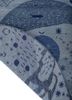 manchaha blue wool hand knotted Rug - Backing Shot