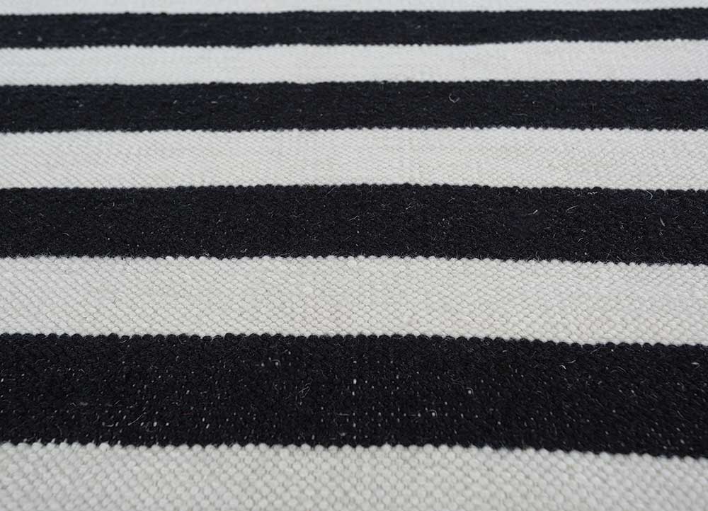 alhambra grey and black wool flat weaves Rug - CloseUp