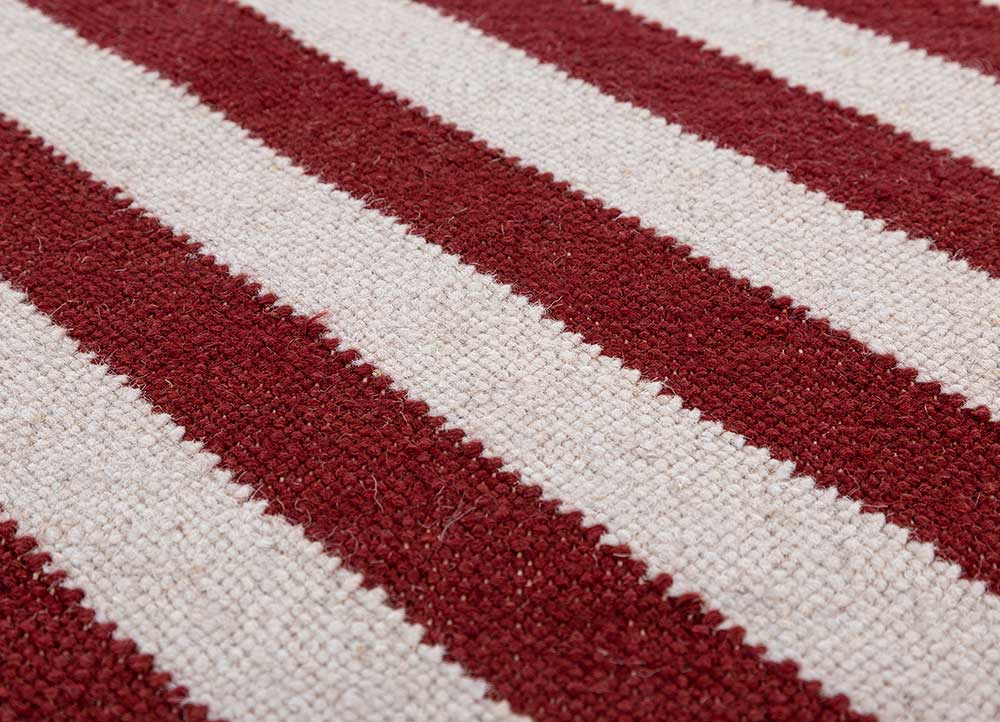 alhambra red and orange wool flat weaves Rug - CloseUp