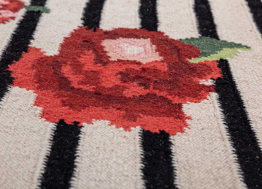 alhambra ivory wool flat weaves Rug - CloseUp