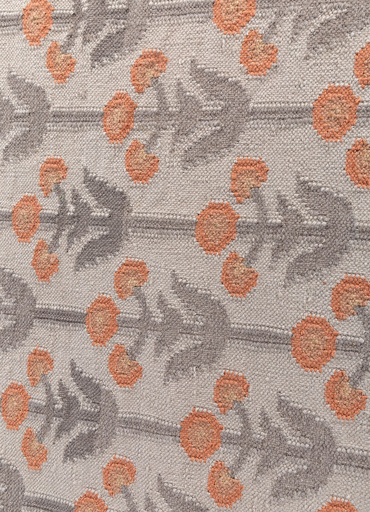 alhambra blue wool flat weaves Rug - CloseUp