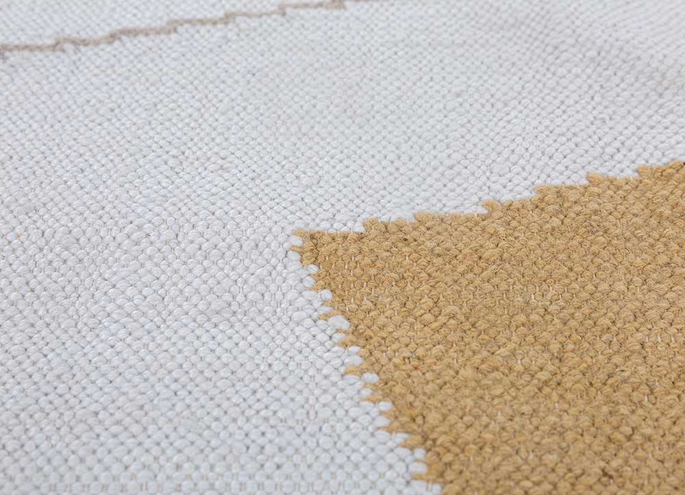 checkers ivory polyester flat weaves Rug - CloseUp