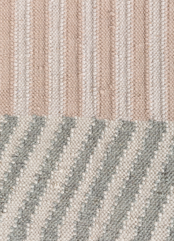checkers ivory wool flat weaves Rug - CloseUp