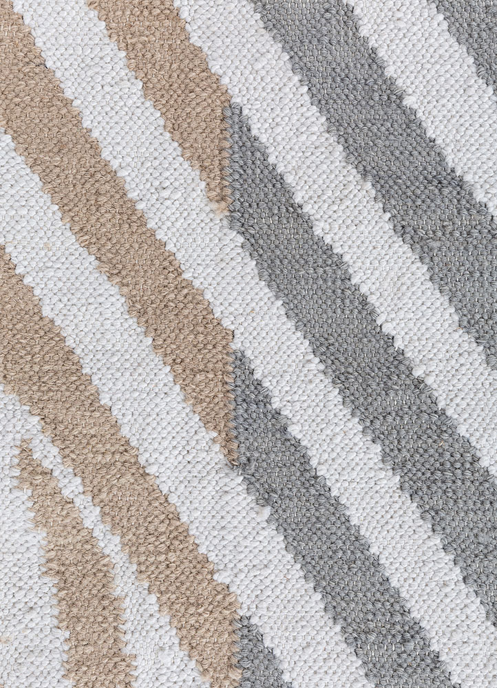 checkers ivory wool flat weaves Rug - CloseUp