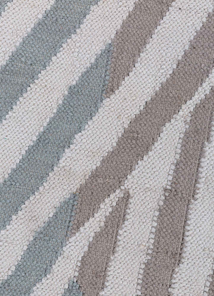 checkers ivory wool flat weaves Rug - CloseUp
