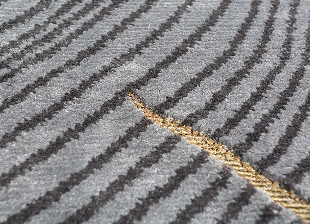 azalea blue bamboo silk hand knotted Rug - CloseUp