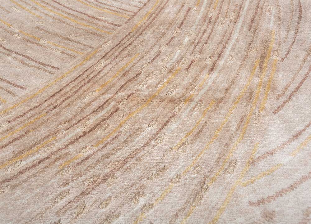 azalea ivory bamboo silk hand knotted Rug - CloseUp