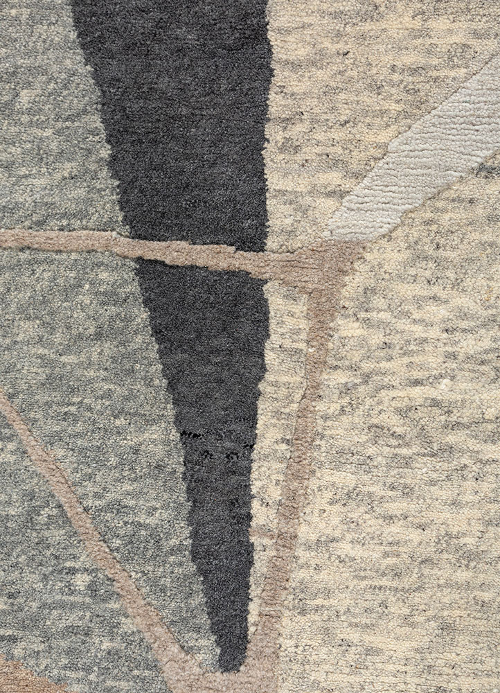 blythe ivory wool hand knotted Rug - CloseUp