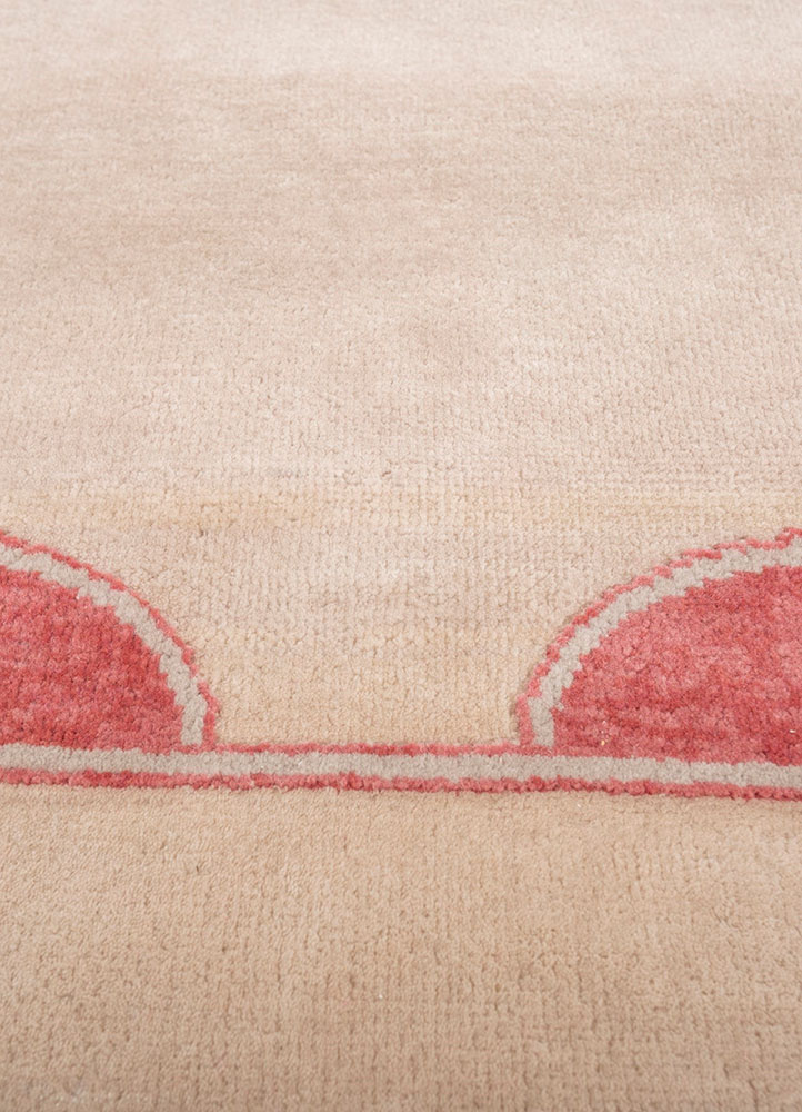 jardins du monde pink and purple wool hand knotted Rug - CloseUp
