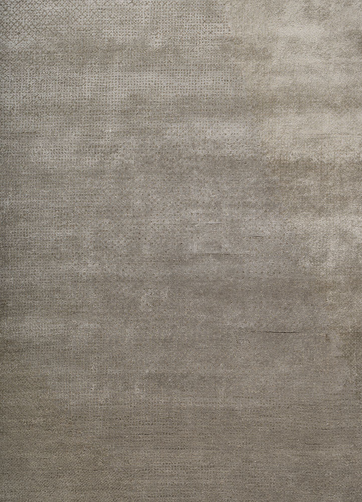 entropy blue wool and viscose hand knotted Rug - CloseUp