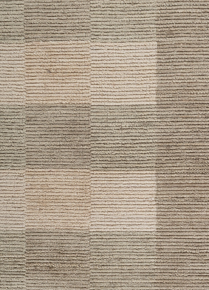 saga green wool hand loom Rug - CloseUp