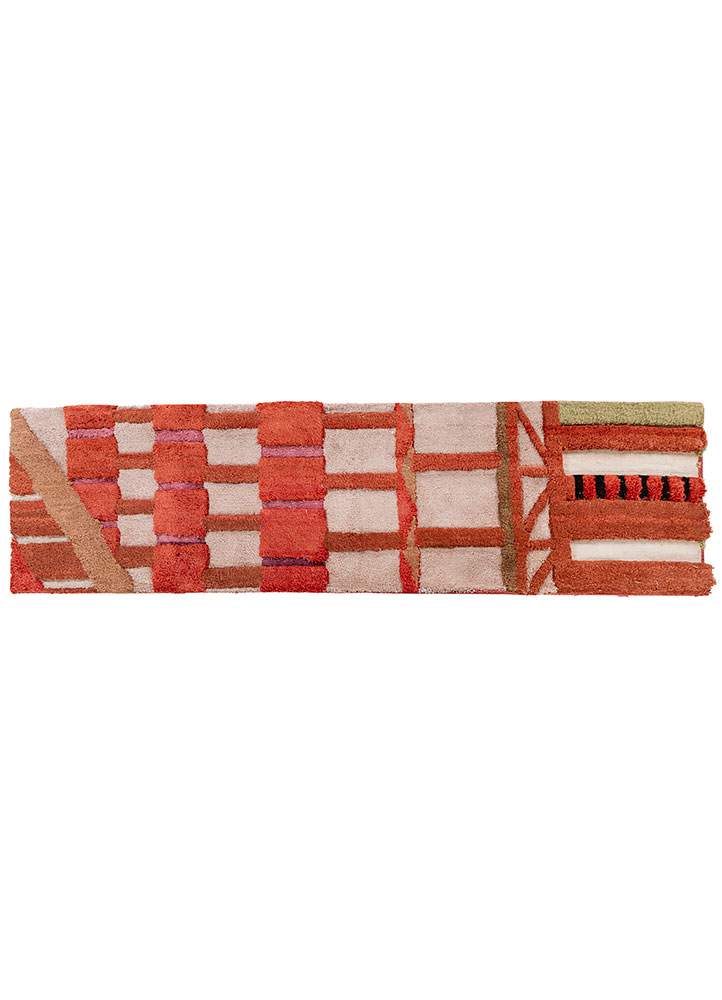 exposed spine pink and purple wool and bamboo silk hand knotted WALL ART & TAPESTRY - CloseUp