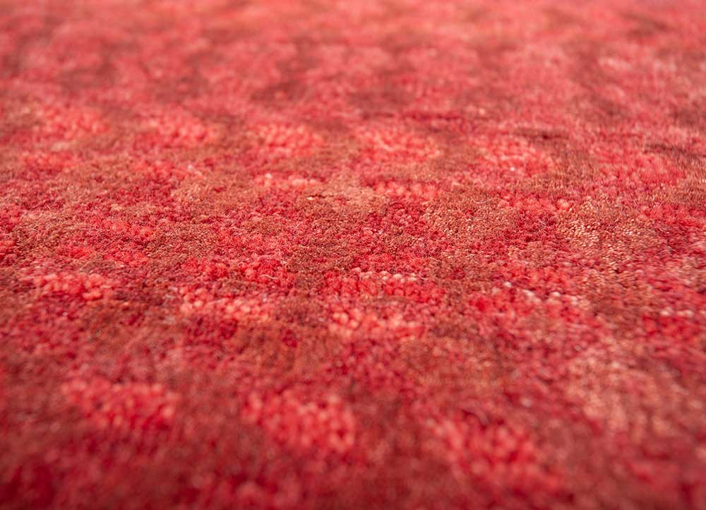 manchaha pink and purple wool and bamboo silk hand knotted Rug - CloseUp