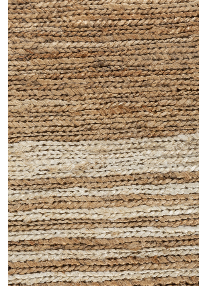 daaira beige and brown jute and hemp hand knotted Rug - CloseUp