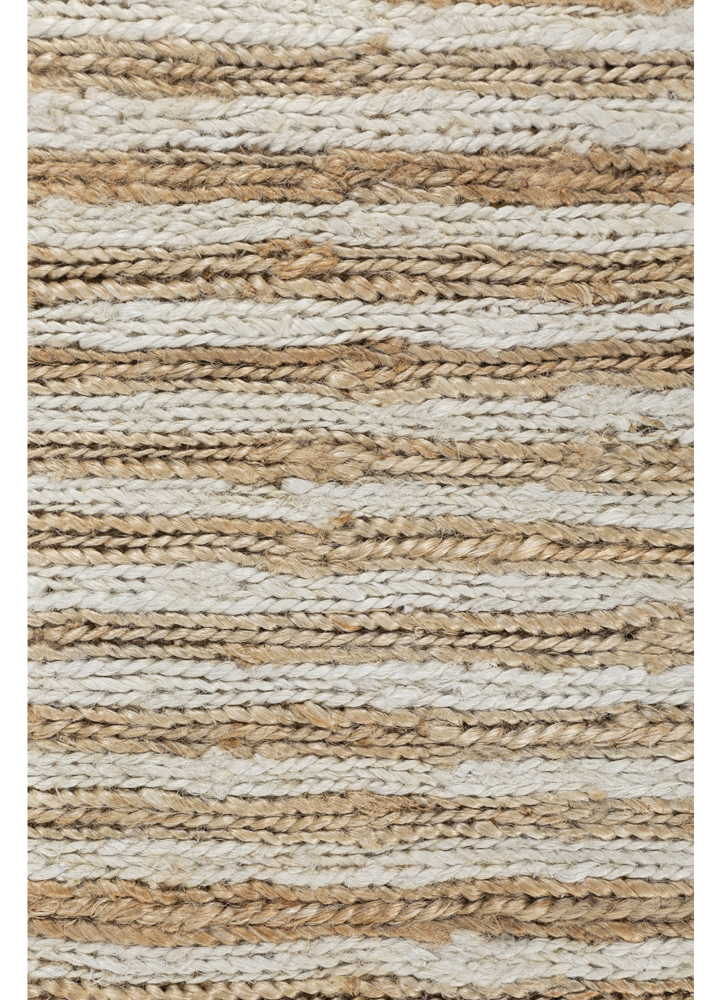 hula beige and brown jute and hemp hand knotted Rug - CloseUp
