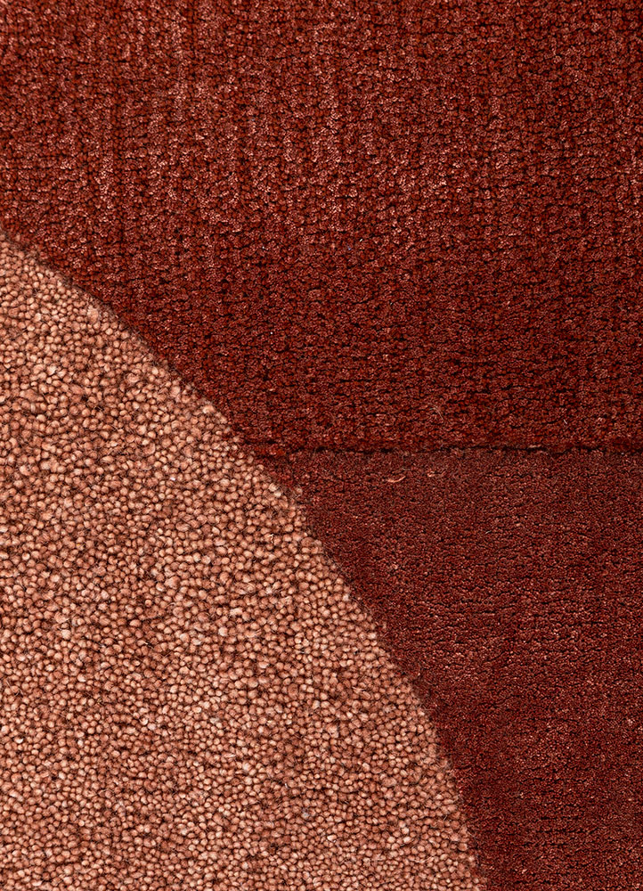 come around red and orange wool and viscose hand tufted Rug - CloseUp
