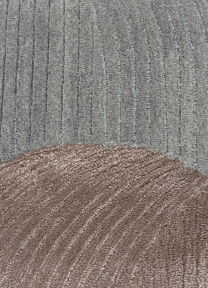 come around blue wool and viscose hand tufted Rug - CloseUp