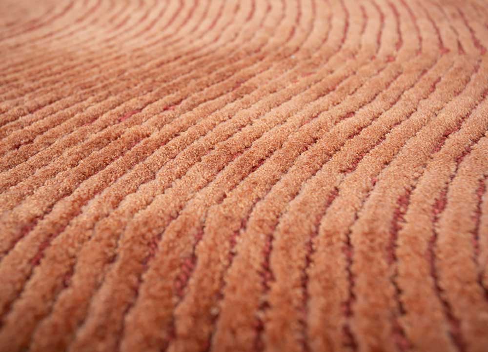 cera red and orange wool and viscose hand tufted Rug - CloseUp