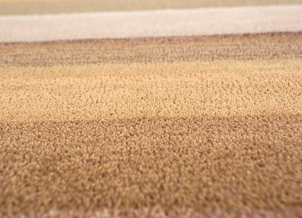 come around beige and brown wool and viscose hand tufted Rug - CloseUp