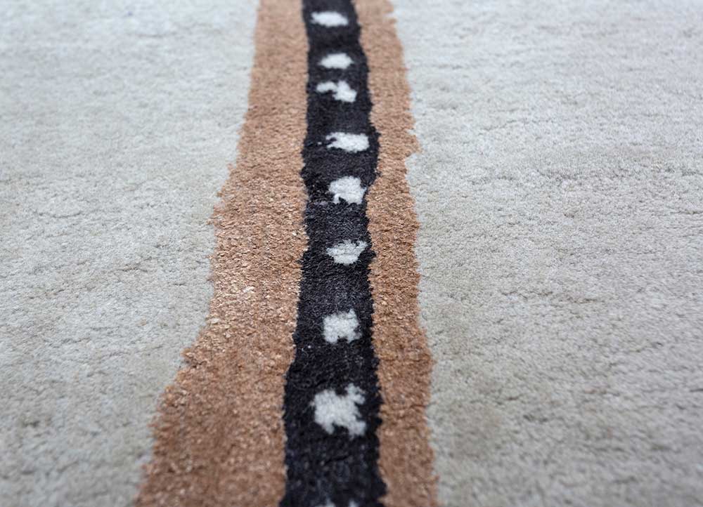 caliedo ivory wool and viscose hand tufted Rug - CloseUp