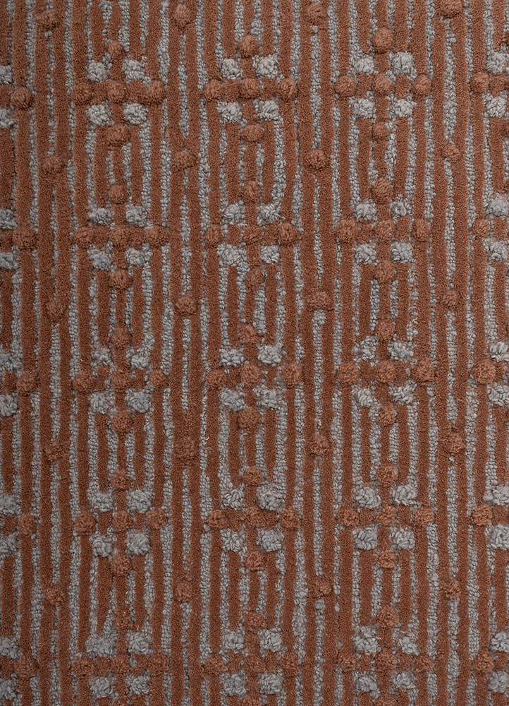 pathways blue wool hand tufted Rug - CloseUp