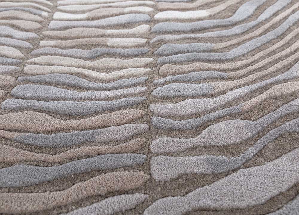 infini blue wool and viscose hand tufted Rug - CloseUp