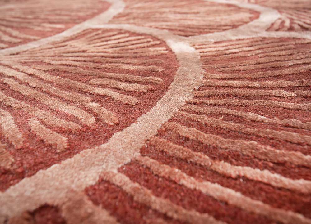 aurelia red and orange wool and viscose hand tufted Rug - CloseUp