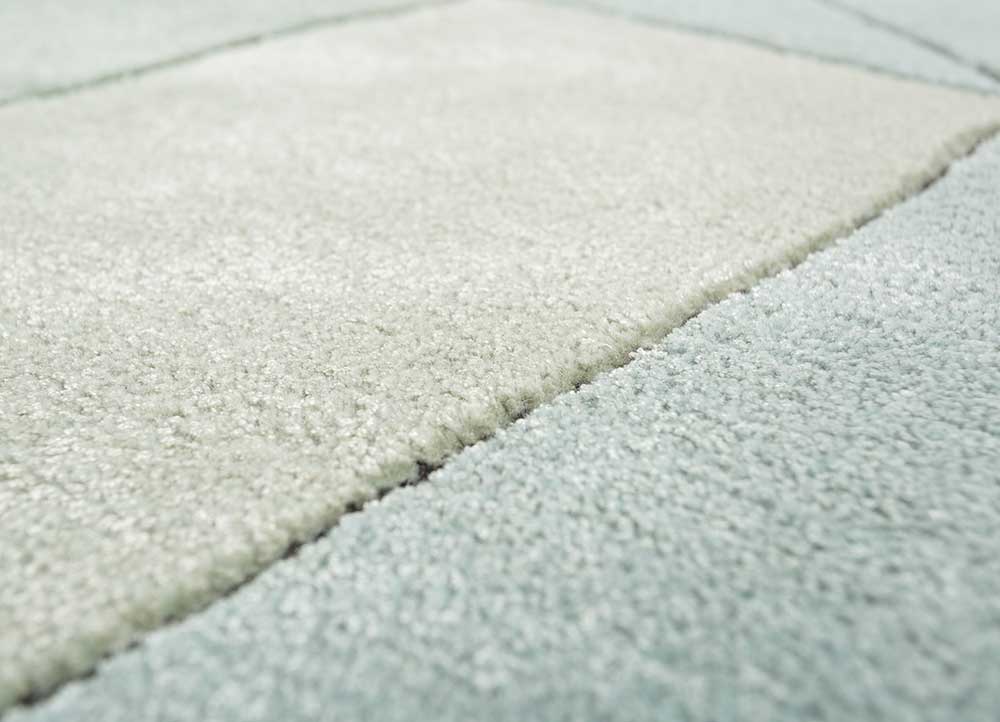 archetype blue wool and viscose hand tufted Rug - CloseUp