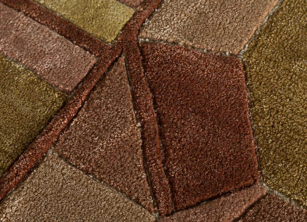 archetype beige and brown wool and viscose hand tufted Rug - CloseUp